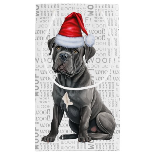 Schattigee Corso Christmas Dog Holiday Woof Word A Klein Cadeauzakje (Achterkant)