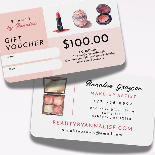 Schattigee cosmetica make-up artiest beauty cadeau visitekaartje