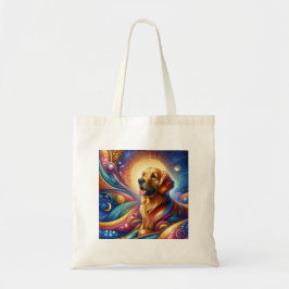 Schattigee Cosmic Happy grappige hond winkelen can Tote Bag