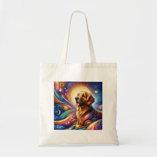 Schattigee Cosmic Happy grappige hond winkelen can Tote Bag (Voorkant)