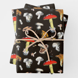 Schattigee Cottagecore Bospaddenstoelen Inpakpapier Vel