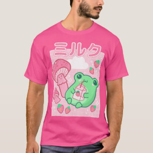 Schattigee Cottagecore Frog Strawberry 90S Kawaii T-shirt