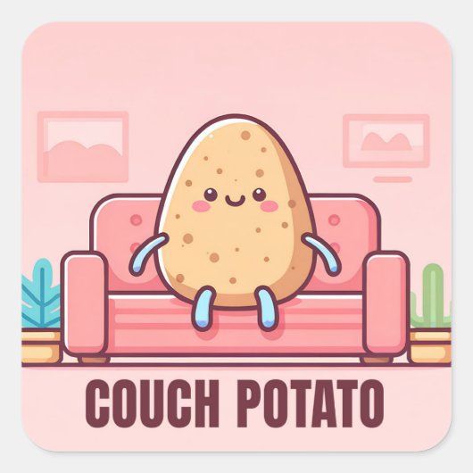 Schattigee Couch Potato Foodie Stickers (Voorkant)