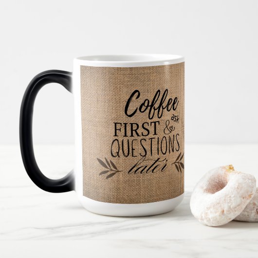 Schattigee Country Burlap Coffee Magische Mok (Met donut)