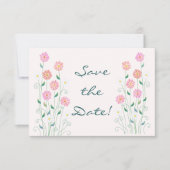 Schattigee Country Daisies Pinks Wedding Save the  Date (Voorkant)