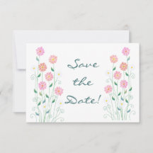 Schattigee Country Daisies Pinks Wedding Save the 