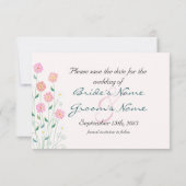 Schattigee Country Daisies Pinks Wedding Save the  Save The Date (Achterkant)
