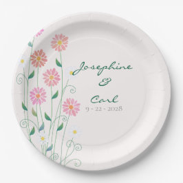 Schattigee Country Daisies Roze Bloemen Papieren Bordje