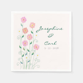 Schattigee Country Daisies Roze Bloemen Servet