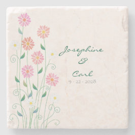 Schattigee Country Daisies Roze Bloemen Stenen Onderzetter