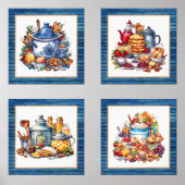 Schattigee Country keuken liefhebbers Muurkunst Sets (Voorkant)