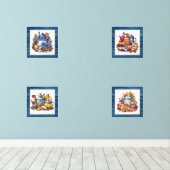 Schattigee Country keuken liefhebbers Muurkunst Sets (Houten vloer)