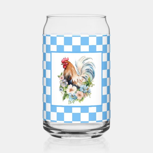 Schattigee Country kipliefhebbers Blikvorm Glas (Voorkant)