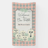 Schattigee Country Pumpkins Pastel Kleuren Hallowe Spandoek (Verticaal)