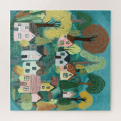 Schattigee Country Village Illustratie Waterverf A Legpuzzel (Horizontaal)
