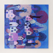 Schattigee Country Village Illustratie Waterverf A Legpuzzel (Horizontaal)