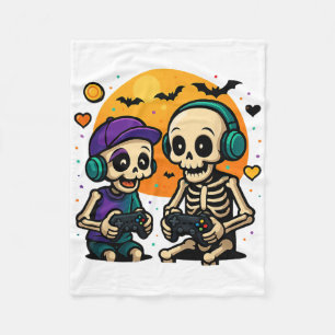 Schattigee Cousin Crew Skeleton Gamer Halloween Vi Fleece Deken