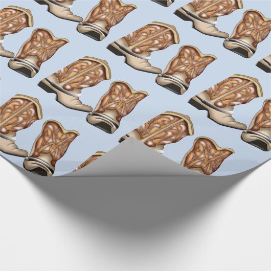 Schattigee Cowboy Boot Gift Wrap Cadeaupapier (Hoek)