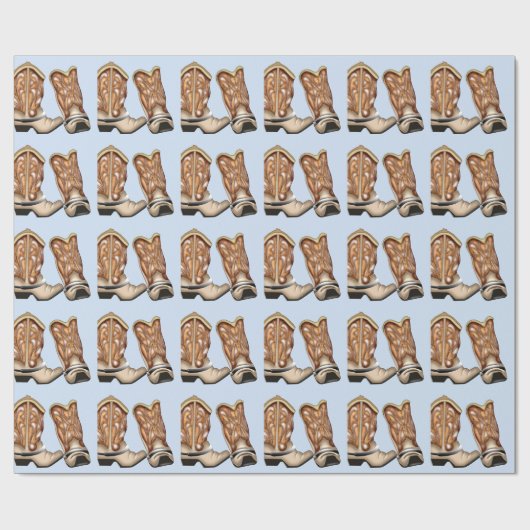 Schattigee Cowboy Boot Gift Wrap Cadeaupapier (Vlak)