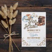 Schattigee Cowboy Boots Blue Yee Haw Rodeo Verjaar Kaart