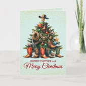 Schattigee Cowboy Christmas Kaart (Voorkant)