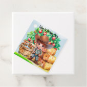 Schattigee Cowboy Farmer 1e. Verjaardagsfeestje da Bedankjes Labels (In situ)