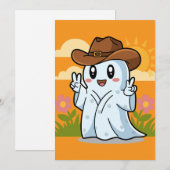Schattigee Cowboy Ghost voor Halloween Fun Decorat Feestdagenkaart (Voorkant / Achterkant)