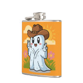Schattigee Cowboy Ghost voor Halloween Fun Decorat Heupfles (Links)