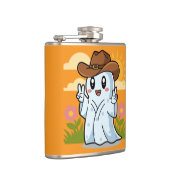 Schattigee Cowboy Ghost voor Halloween Fun Decorat Heupfles (Rechts)