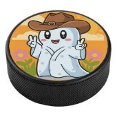 Schattigee Cowboy Ghost voor Halloween Fun Decorat Hockey Puck (3/4)