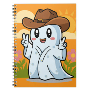 Schattigee Cowboy Ghost voor Halloween Fun Decorat Notitieboek