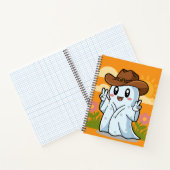 Schattigee Cowboy Ghost voor Halloween Fun Decorat Notitieboek (Binnen)