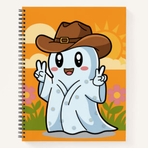 Schattigee Cowboy Ghost voor Halloween Fun Decorat Notitieboek
