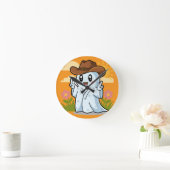 Schattigee Cowboy Ghost voor Halloween Fun Decorat Ronde Klok (Huis)