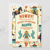 Schattigee Cowboy Kids Verjaardag Whimsical Wild W Kaart (Voorkant)