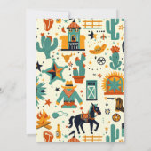 Schattigee Cowboy Kids Verjaardag Whimsical Wild W Kaart (Achterkant)