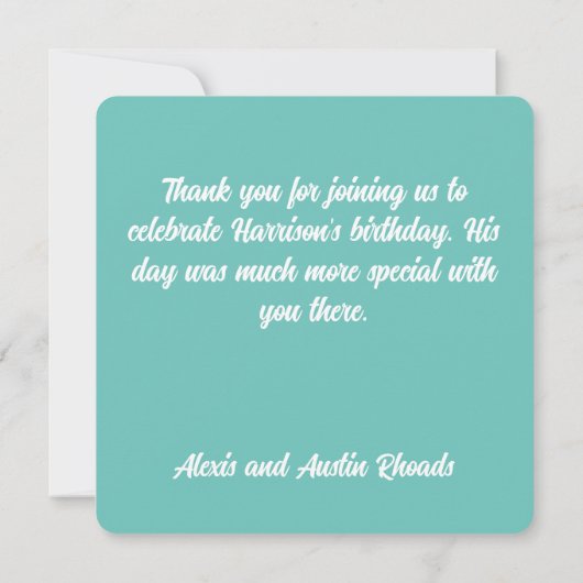 Schattigee Cowboy & Paard Dank je wel Verjaardag Bedankkaart (Achterkant)