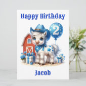 Schattigee Cowboy Pony 2-jarige Kaart (Staand voorkant)