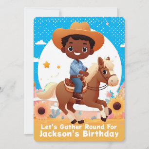 Schattigee cowboy rijpaard verjaardag kaart