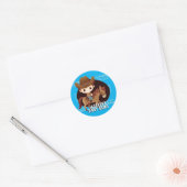 Schattigee Cowboy Rodeo Verjaardag Ronde Sticker (Envelop)