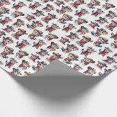 Schattigee Cowboy Sneeuwluipaard Cadeaupapier (Hoek)