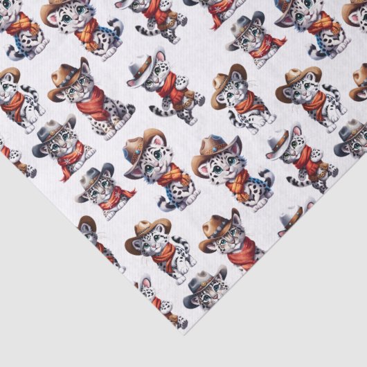 Schattigee Cowboy Sneeuwluipaard Tissuepapier (Detail)