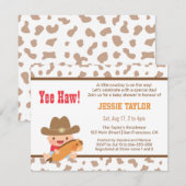 Schattigee Cowboy Western Thema Baby Shower Uitnod Kaart (Voorkant / Achterkant)