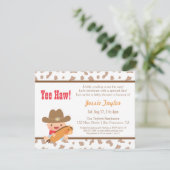 Schattigee Cowboy Western Thema Baby Shower Uitnod Kaart (Staand voorkant)