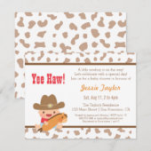 Schattigee Cowboy Western Thema Baby Shower Uitnod Kaart (Voorkant / Achterkant)