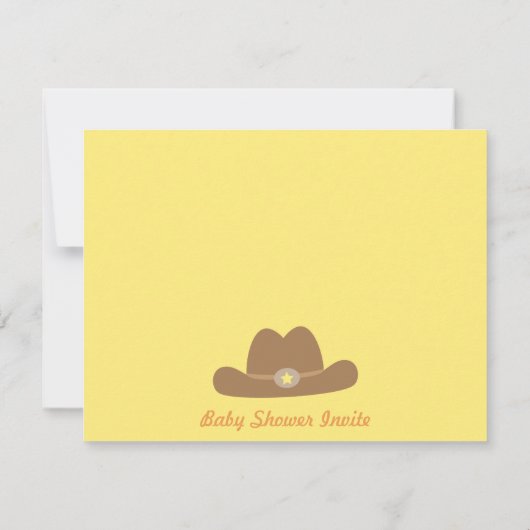 Schattigee Cowboy Westerne thema Baby Shower Uitno Kaart (Achterkant)