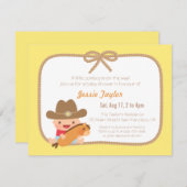 Schattigee Cowboy Westerne thema Baby Shower Uitno Kaart (Voorkant / Achterkant)