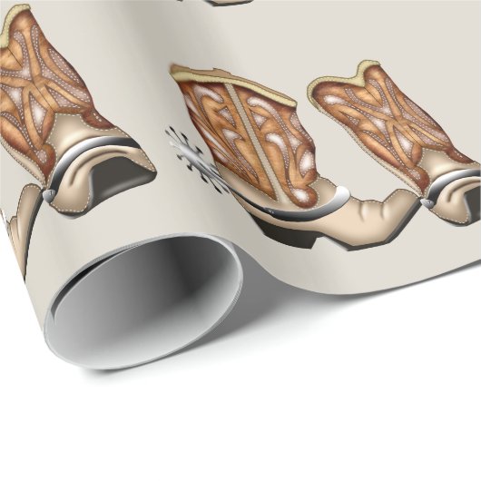 Schattigee cowboylaars cadeaupapier (Rol Hoek)