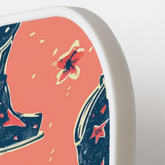 Schattigee cowboylaarzen naadloze patronen pickleball paddle (Links Detail)