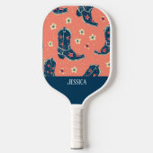 Schattigee cowboylaarzen naadloze patronen pickleball paddle (Voorkant)